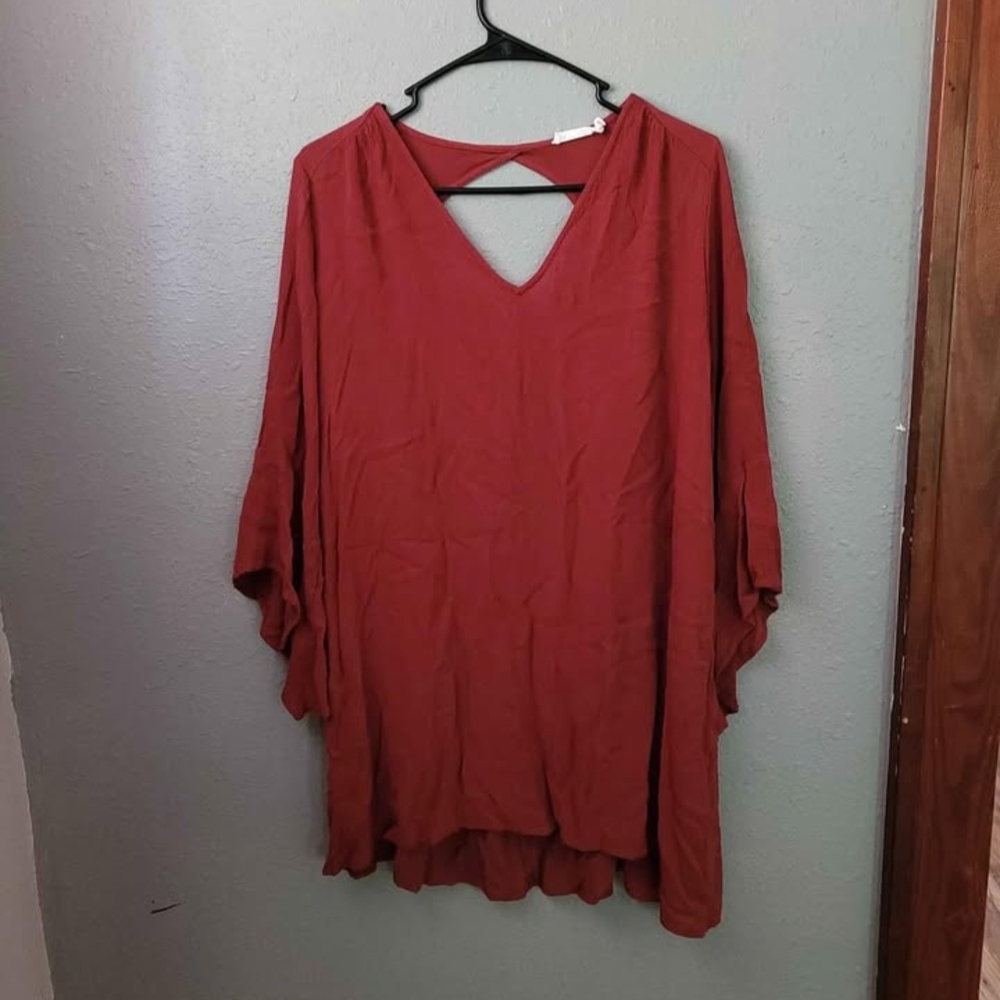Lush Bell Sleeve Tunic Top blouse Womens Size Large